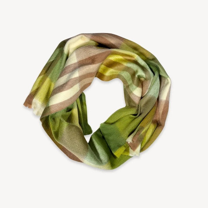 Pokoloko Alpaca Seamless Check Scarf - Rustic Apple