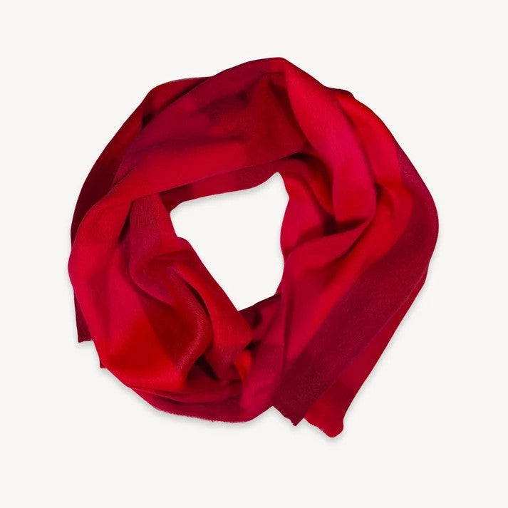 Pokoloko Alpaca Seamless Check Scarf - Carmine Check