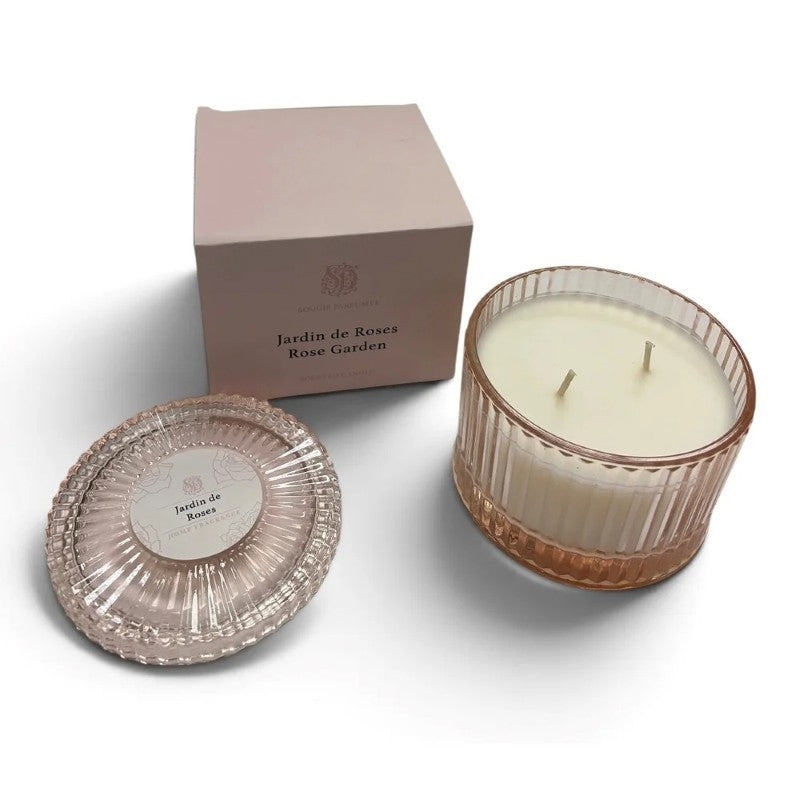 Rose Garden Glass Candle w/Lid