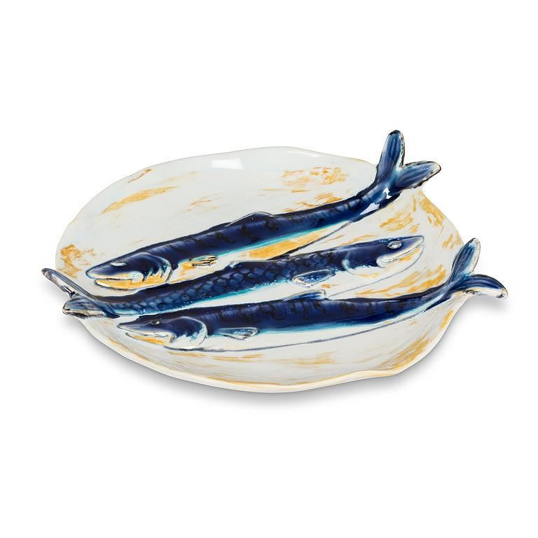 Round Triple Fish Plate, 7"D