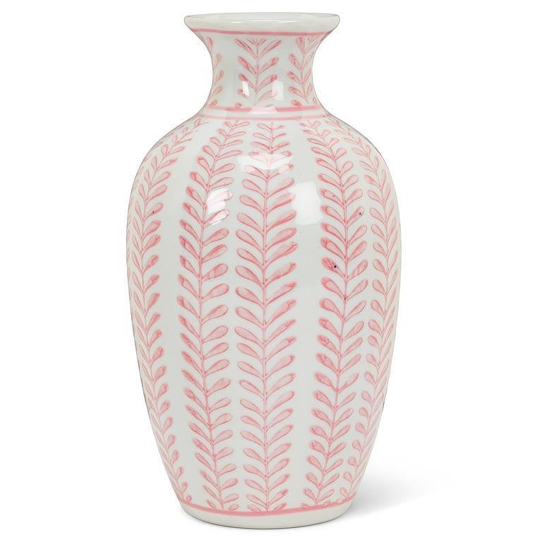 Tall Pink Floral Vase, 7.5"H