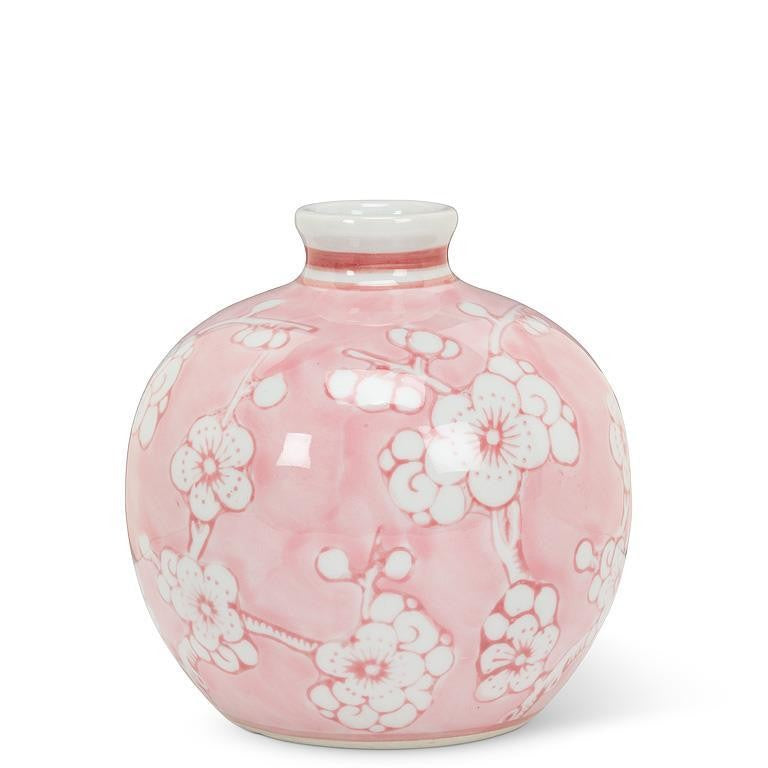 Medium Pink Floral Bud Vase, 4"H