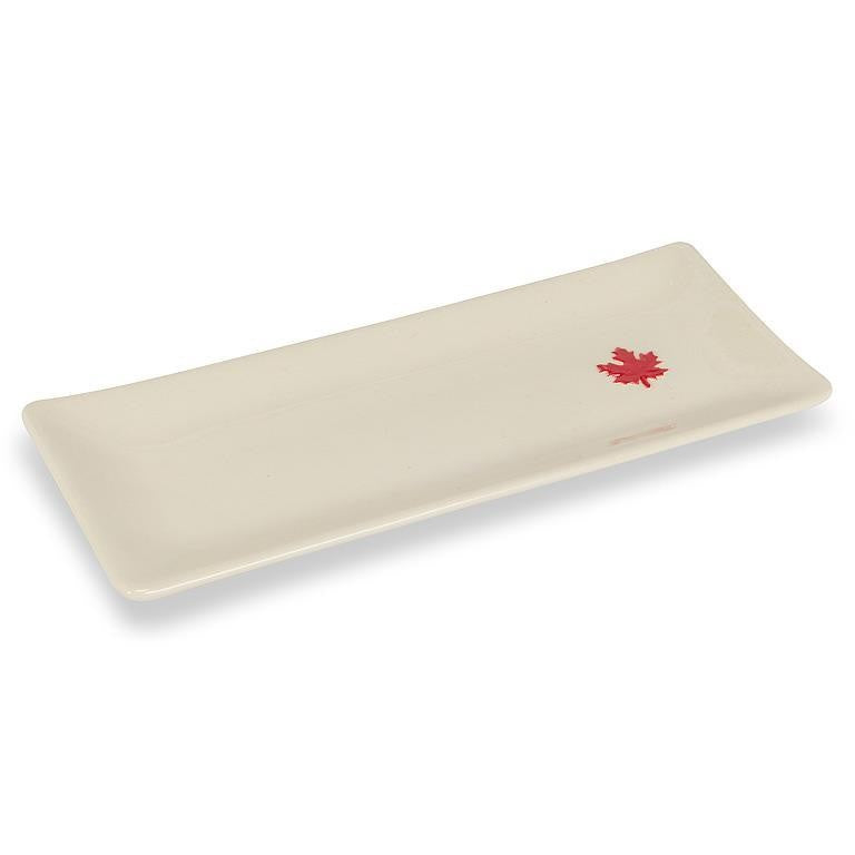 Maple Leaf on Large Rectangle Plate, 4" x 10"L