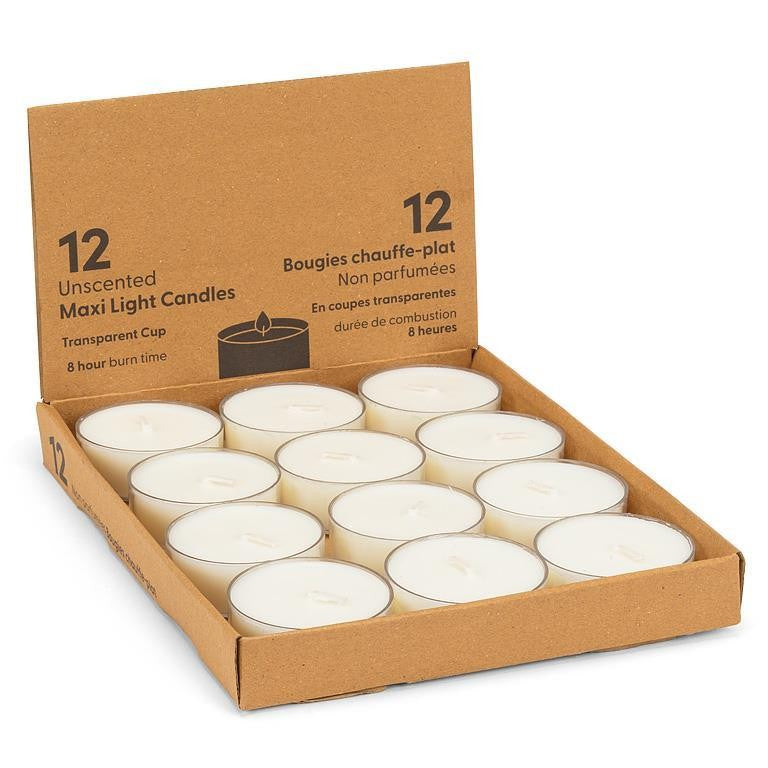 Extra Long Maxilite Tealights. Pack of 12