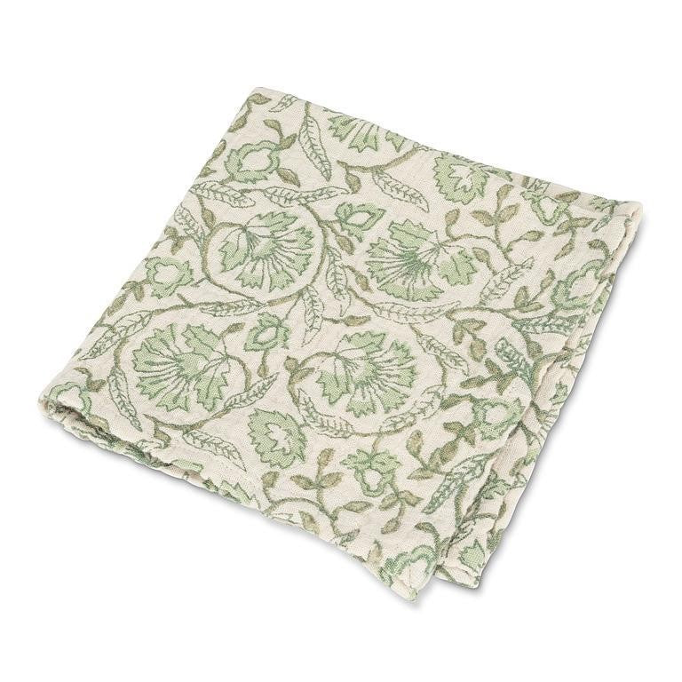 Green Floral Cotton Napkin
