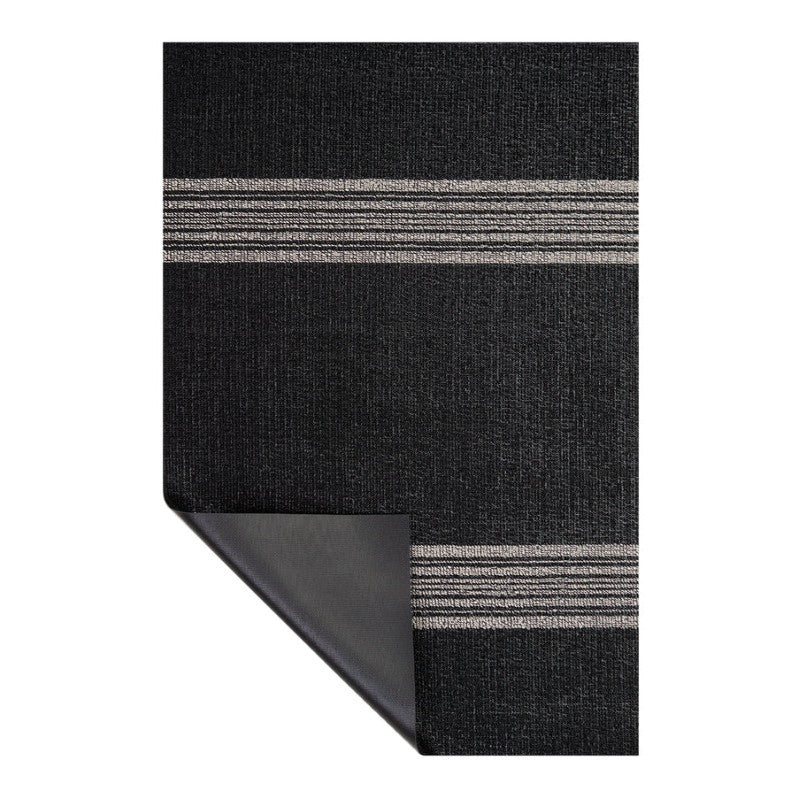 Chilewich Relay Stripe Shag Mat, Coal