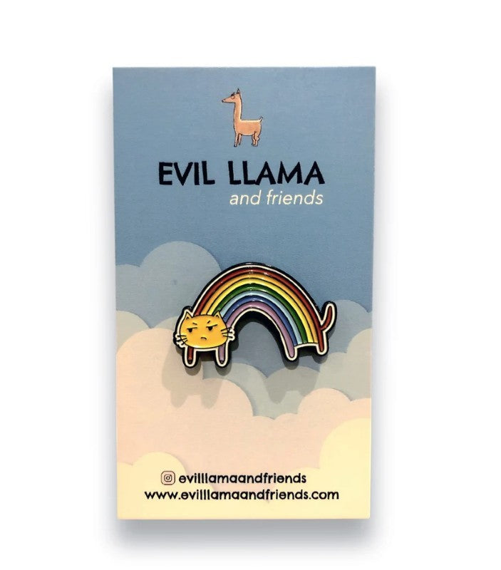 Rainbow Resentment Cat Enamel Pin