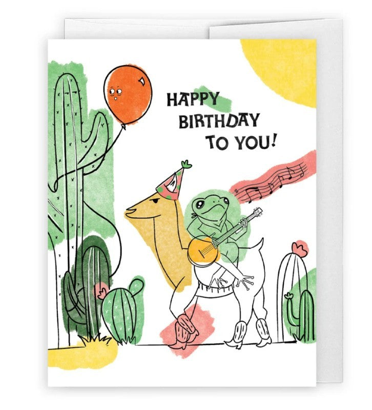 Froggy Llama Birthday Drama Card