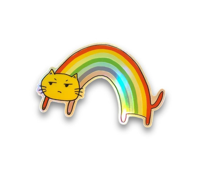 Rainbow Resentment Cat Sticker