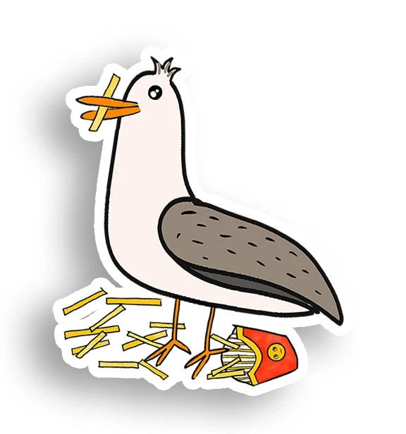 Gus The Gull With Fries Sticker
