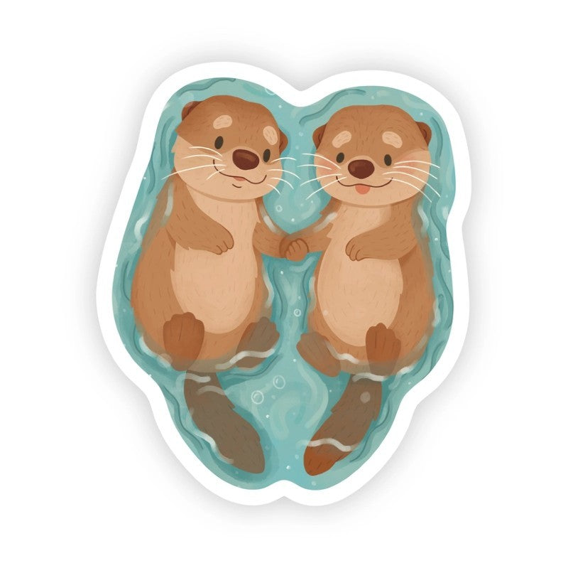 Two Little Otters Sticker.