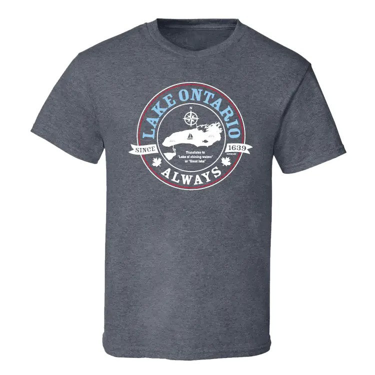 Charcoal Heather Lake Ontario Always T-Shirt