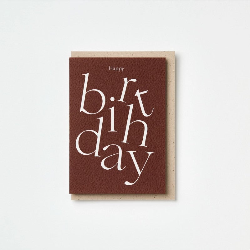 Burgundy Serif Birthday Card