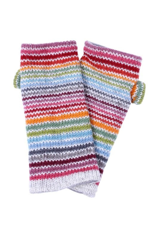Hoxton Colourful Stripe Fingerless Gloves