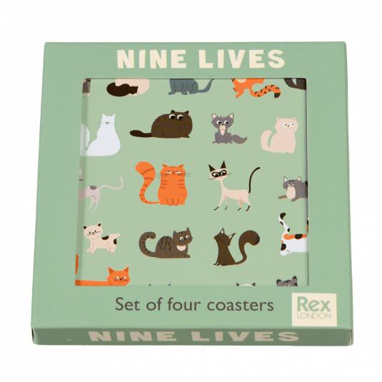 Nine Lives Coasters, Set of 4