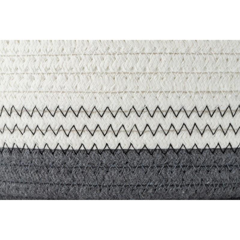 Round White & Grey Cotton Rope Baskets