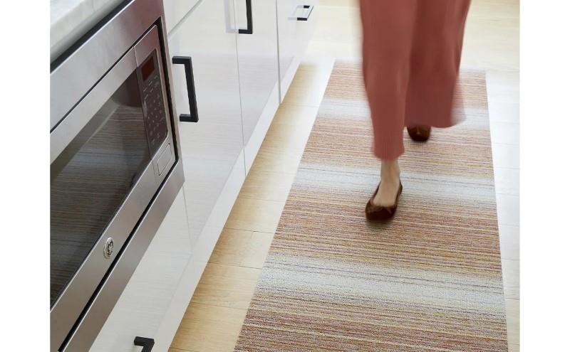 Chilewich Fade Stripe Shag Floor Mat, Lagoon