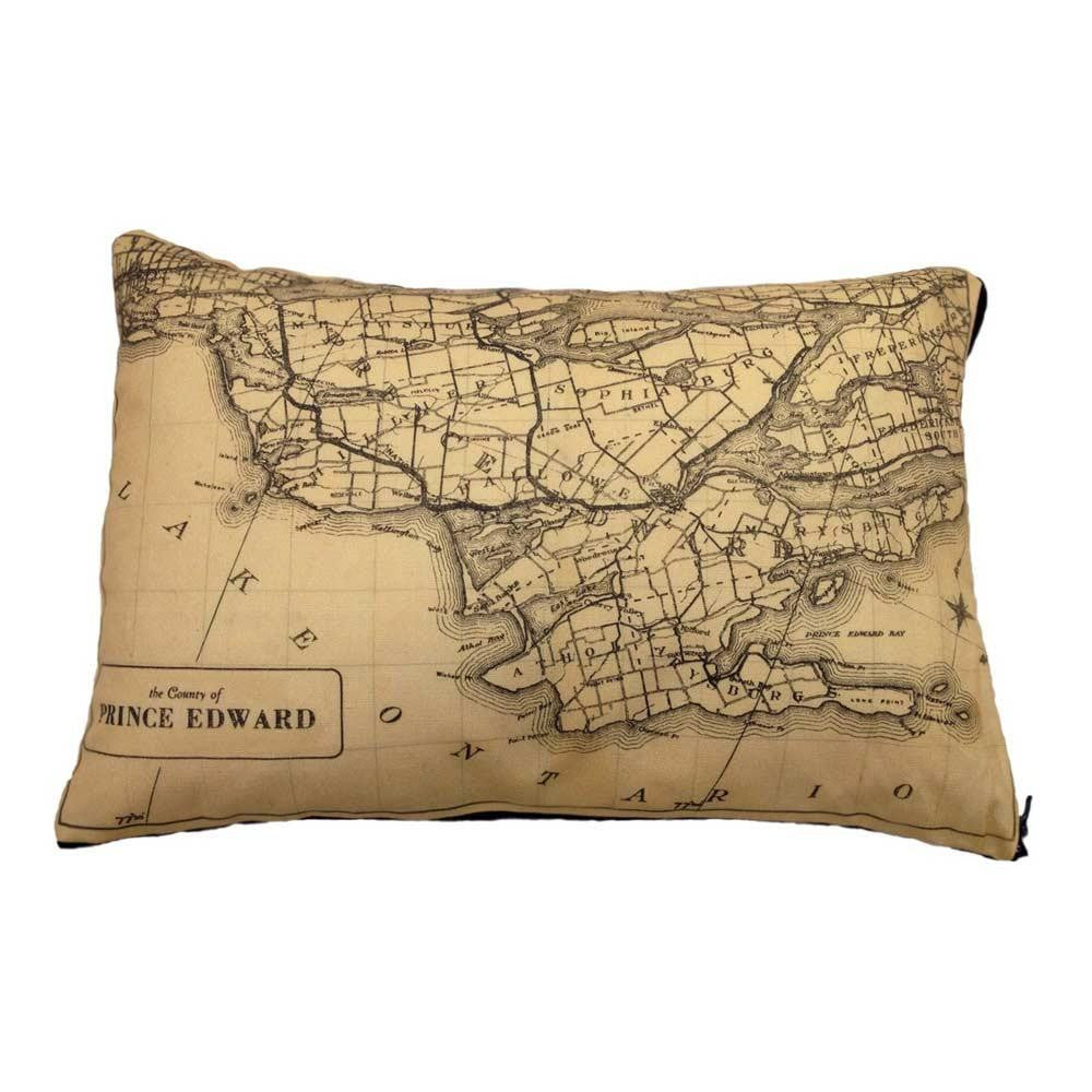 Prince Edward County Map Pillow