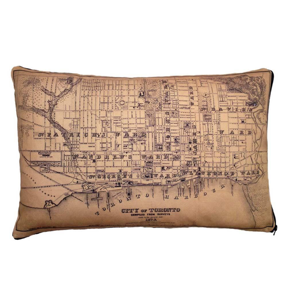 Toronto Map Pillow