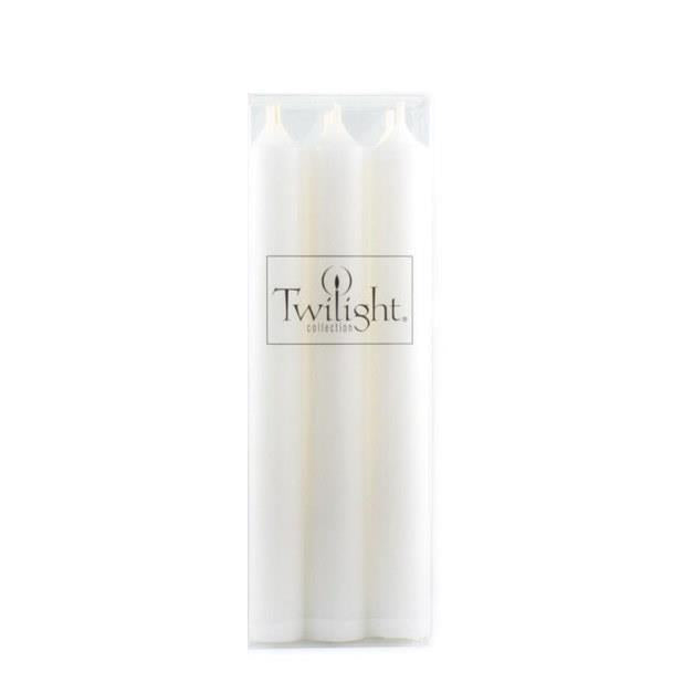 Twilight White 10" Taper Candles, Pack/6