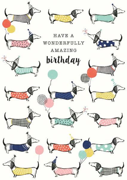 Wiener Dog Happy Birthday Card
