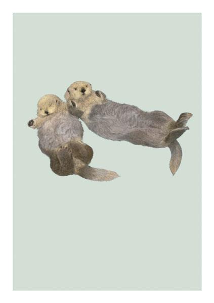 Sea Otters Greeting Card
