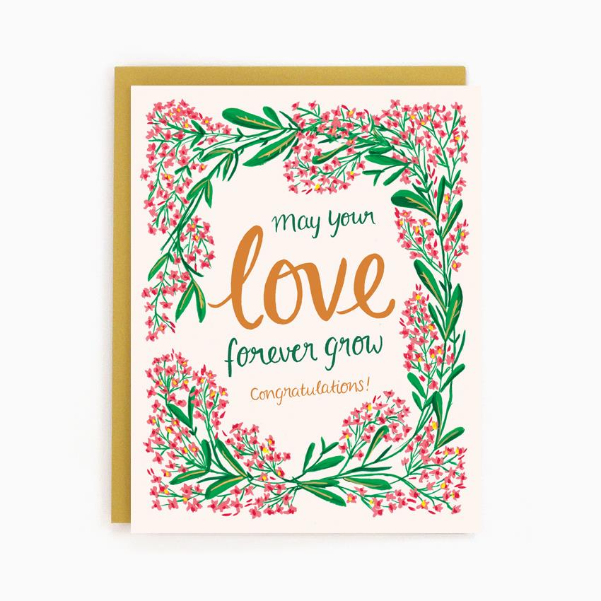 Growing Love Wedding Card
