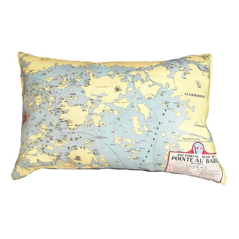 Pointe Au Baril Map Pillow