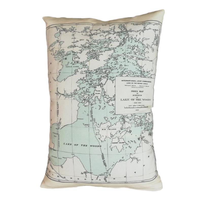 Lake of Woods Map Pillow