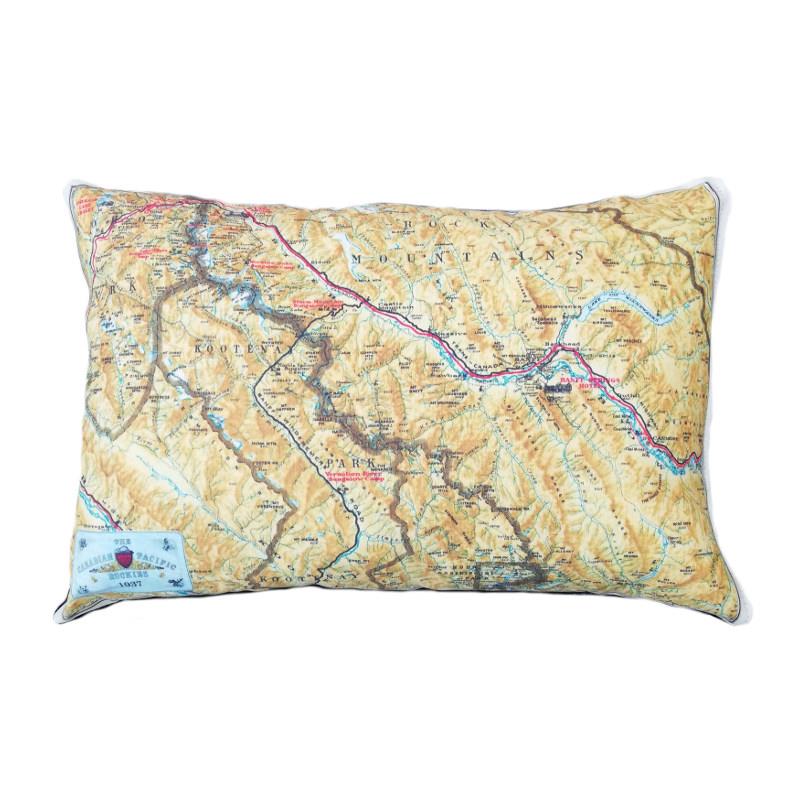 Rocky Mountains Vintage Map Pillow