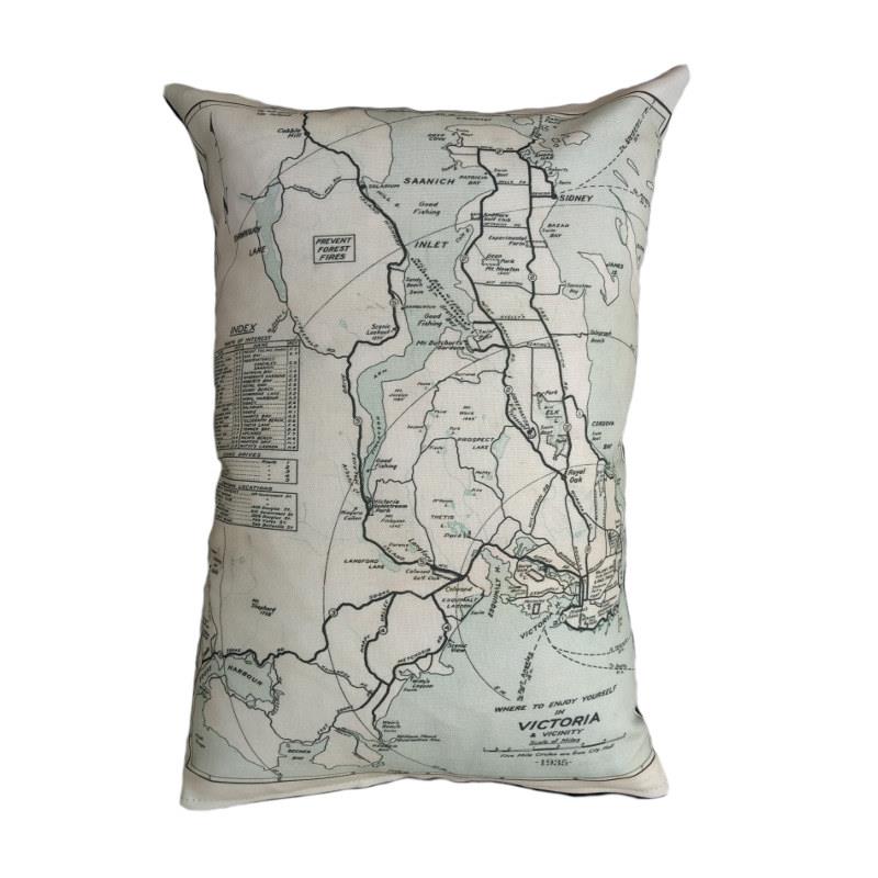 Victoria Vintage Map Pillow