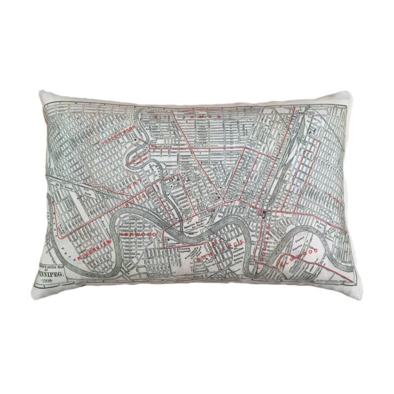 Winnipeg Map Pillow