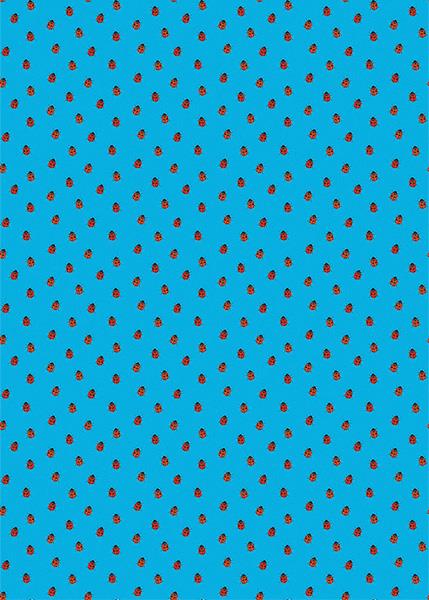 Blue Ladybugs Wrapping Paper, 3 Meters