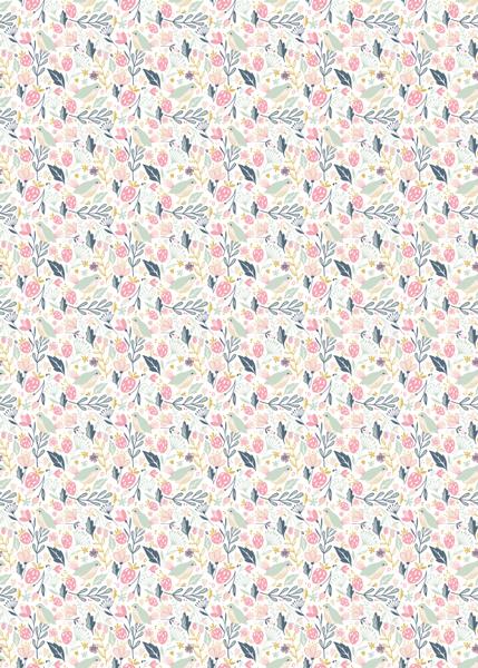 Pink Meadow Wrapping Paper, 3 Meters