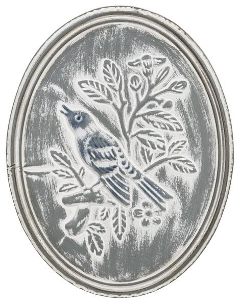 Embossed Oval Bird Wall Decor, "Up"