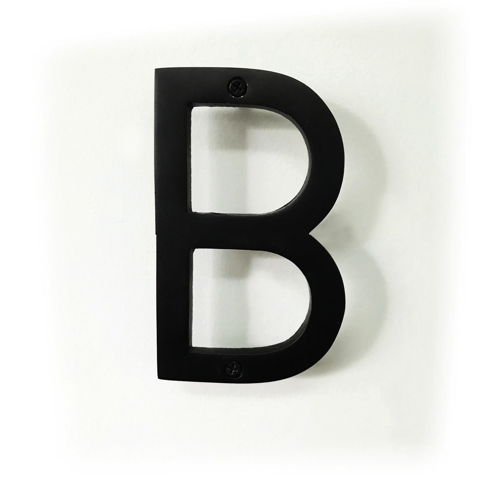 House Letter 'B' - Black Aluminum