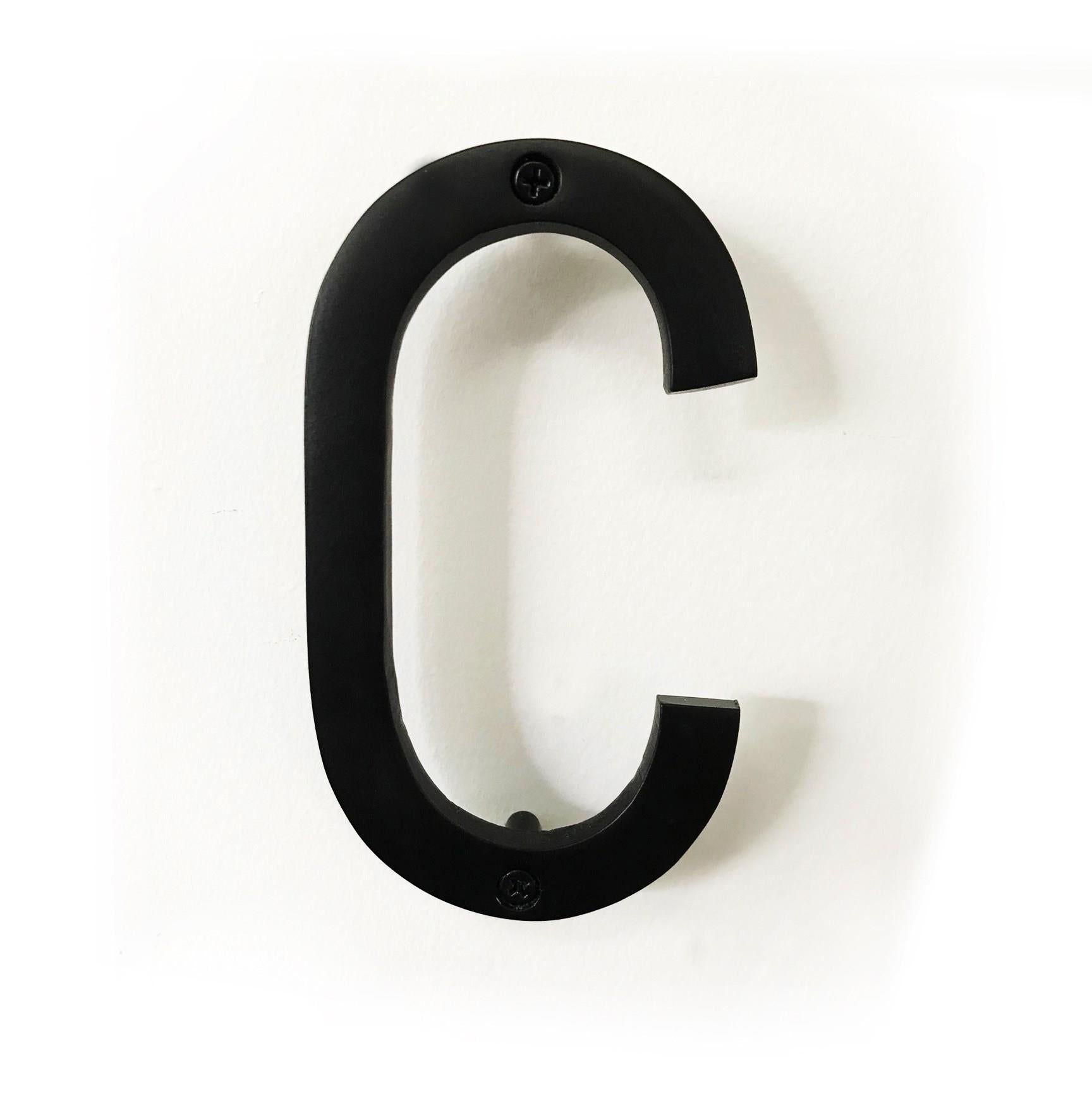 House Letter 'C' - Black Aluminum