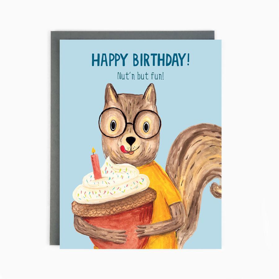 Made in Brockton Village Nut'n But Fun Squirrel Birthday Card