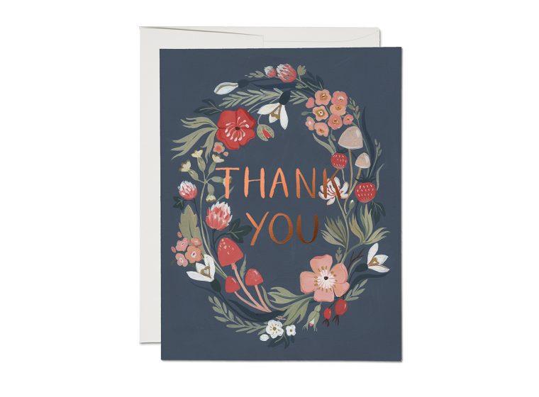 Forest Blue Thank You Cards, Box Of 8