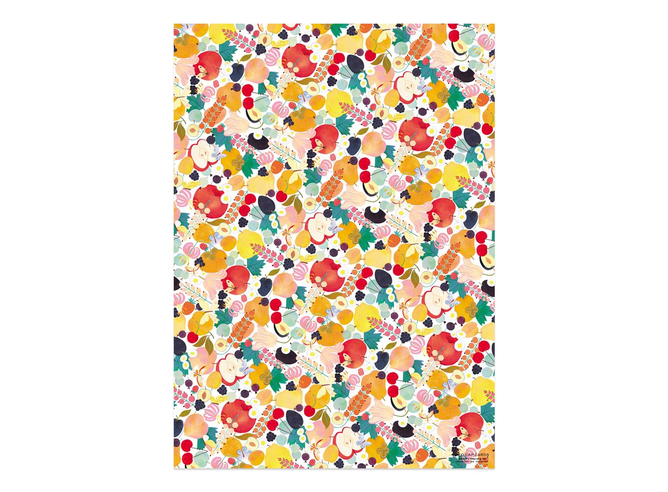 Fruit & Floral Gift Wrapping Paper, 3 Sheets