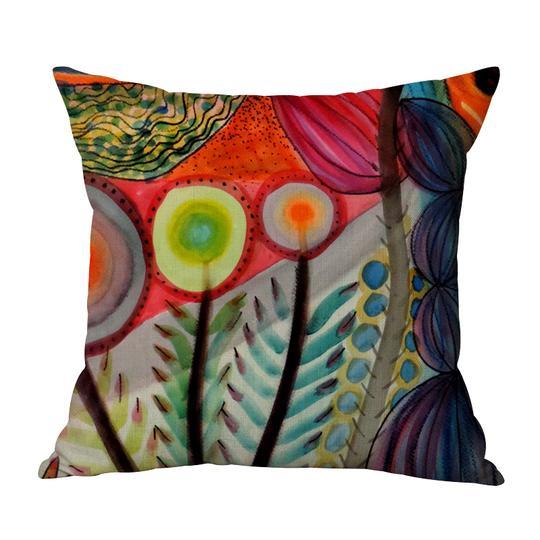Abstract Floral Indoor Toss Cushion, 18" Sq