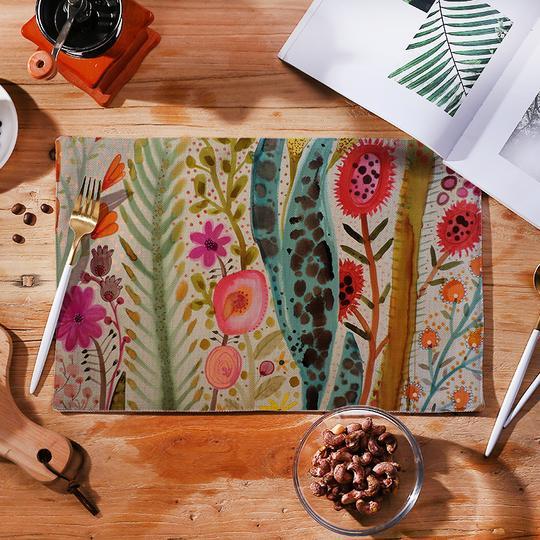 Abstract Floral Placemat