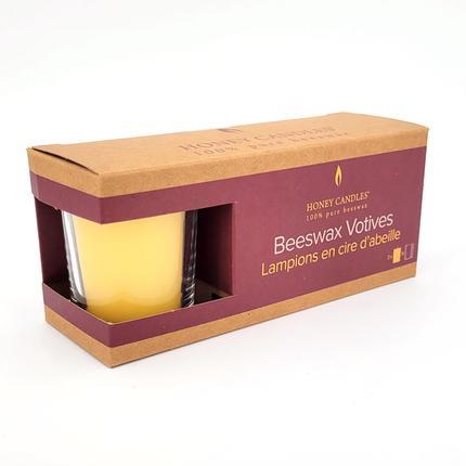 Votive Beeswax Candles, Set of 3