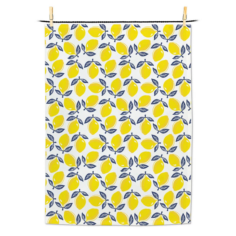 Lemon Print Cotton Tea Towel
