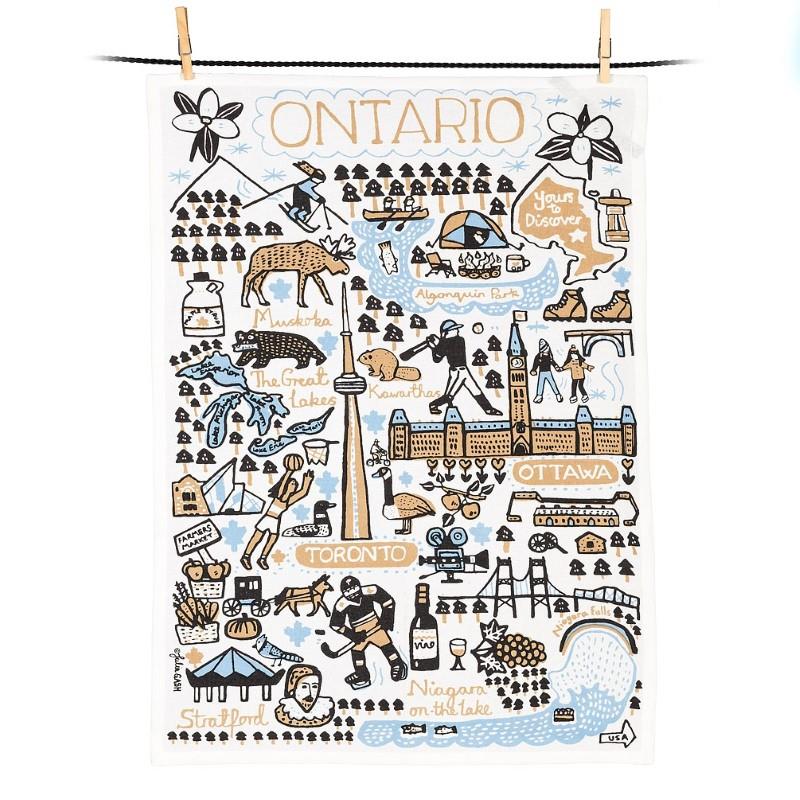 Ontario Landmarks Cotton Tea Towel
