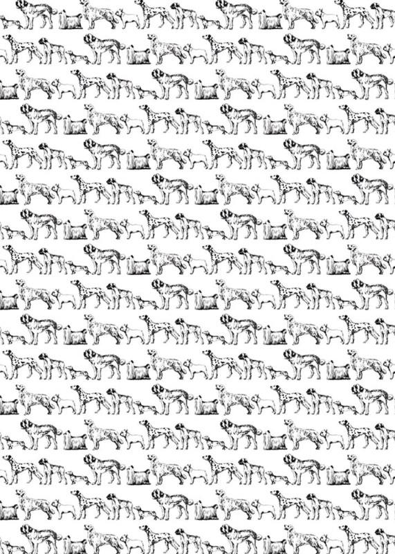 Dog Outline Wrapping Paper, 3 Meteres