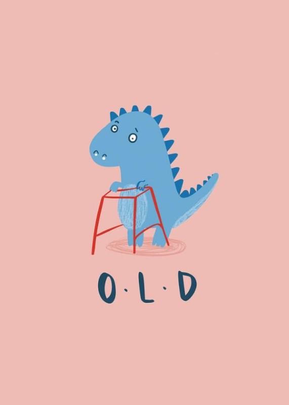 Old Dinosaur Birthday Card