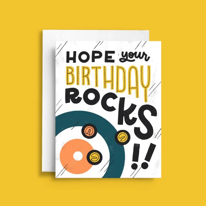 Curling Rocks Birthday Card