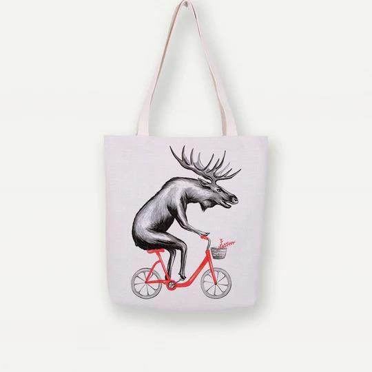 Moose Bike Tote Bag