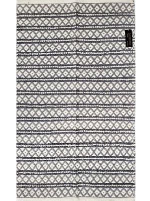 RichCasa Grey Diamond Cotton Rag Rug, 2.3' x 4'